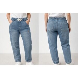 NEW Women's Elastic Pull-on Denim Jeans US XS Fleece Lined READ Description #514